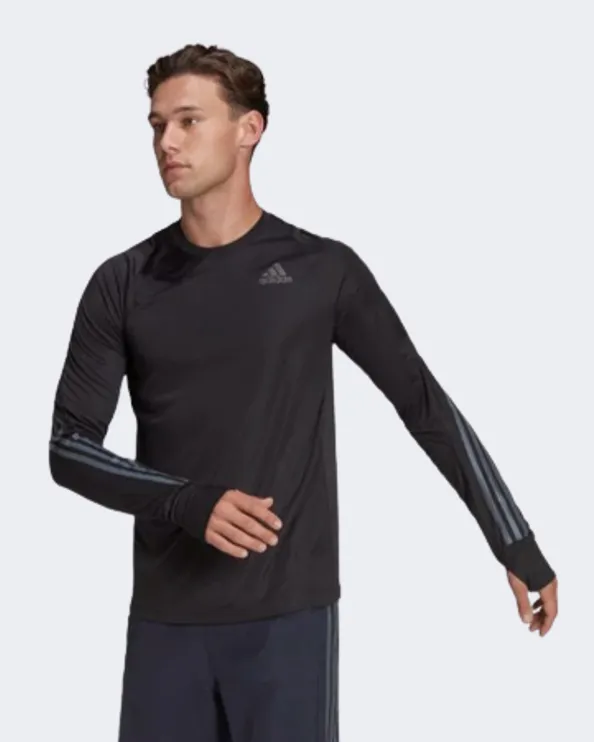 Adidas Run Icon Full Reflective 3-Stripes Men Running Long Sleeve Black Hb7434