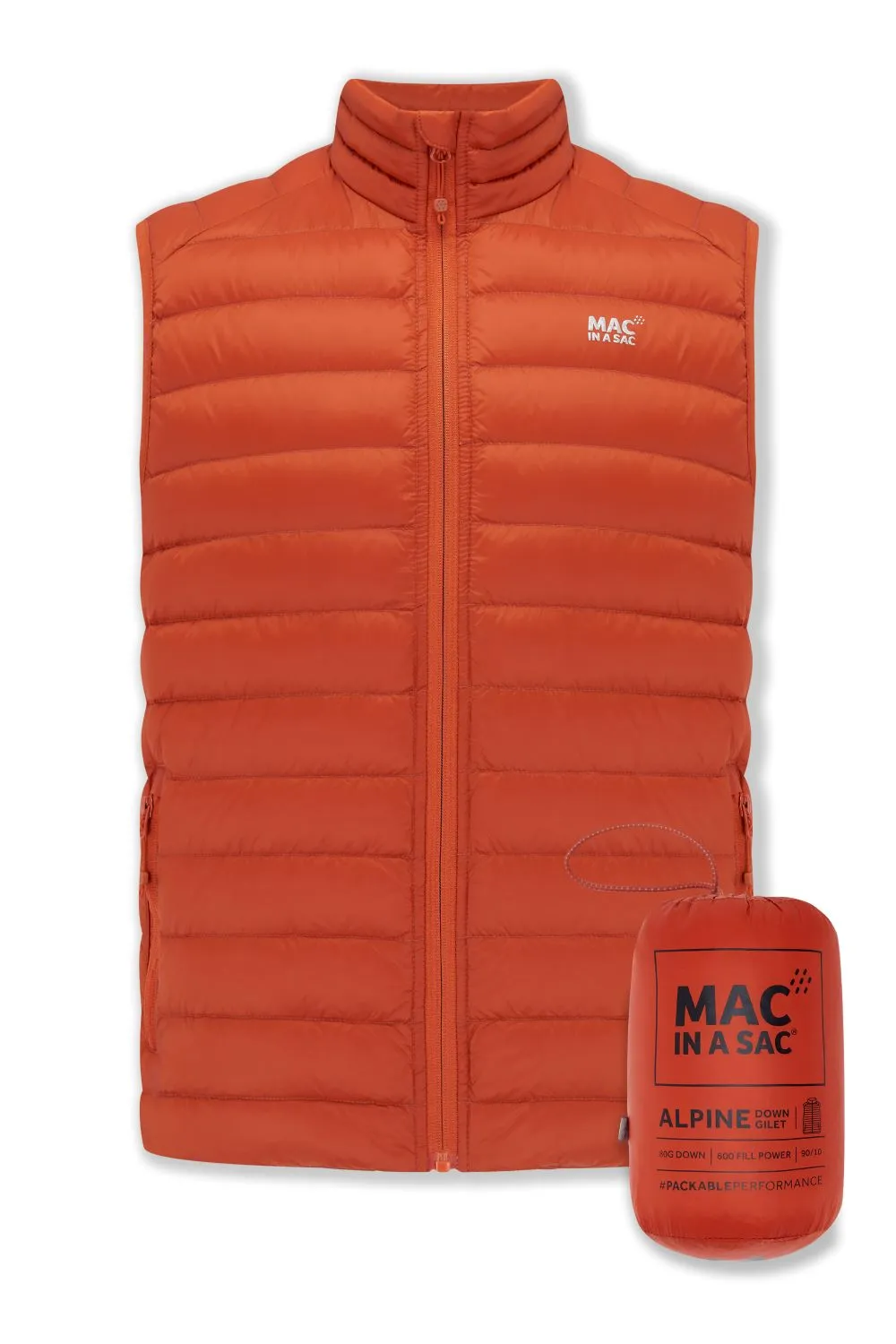 Alpine - Packable Men's Down Gilet - Burnt Orange