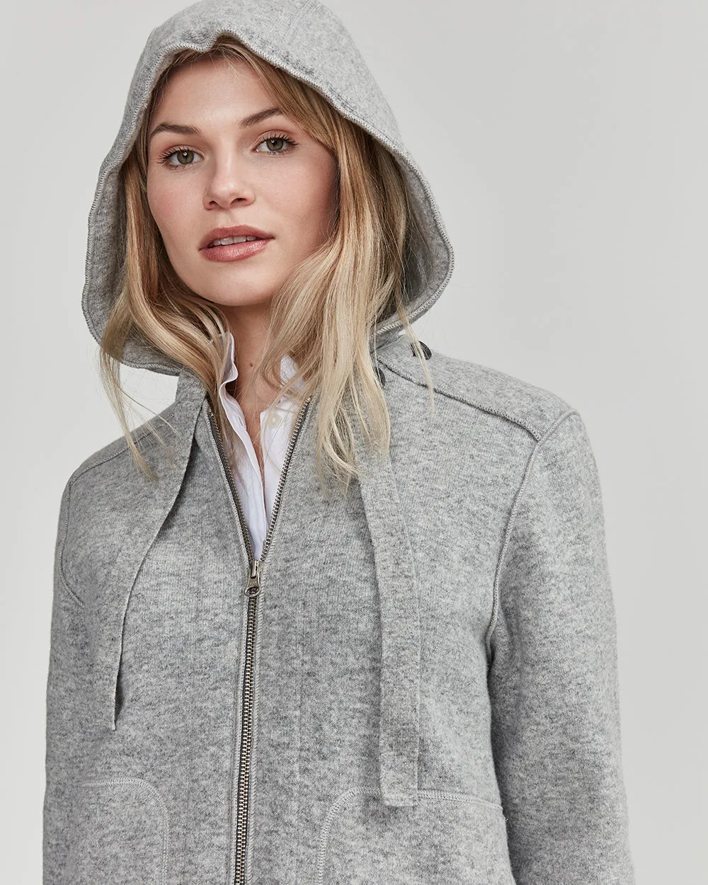 Amber Coat- Grey Melange