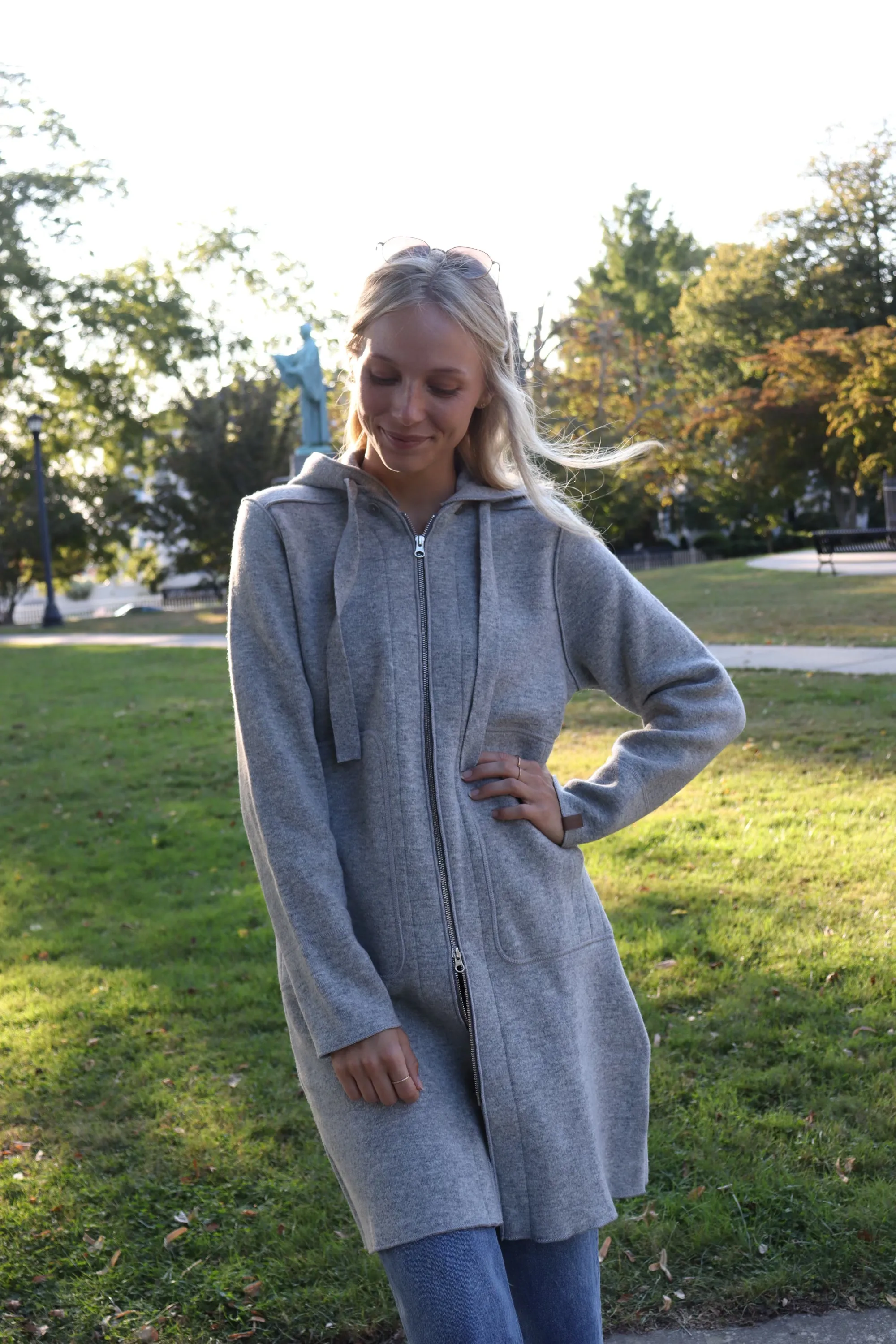 Amber Coat- Grey Melange