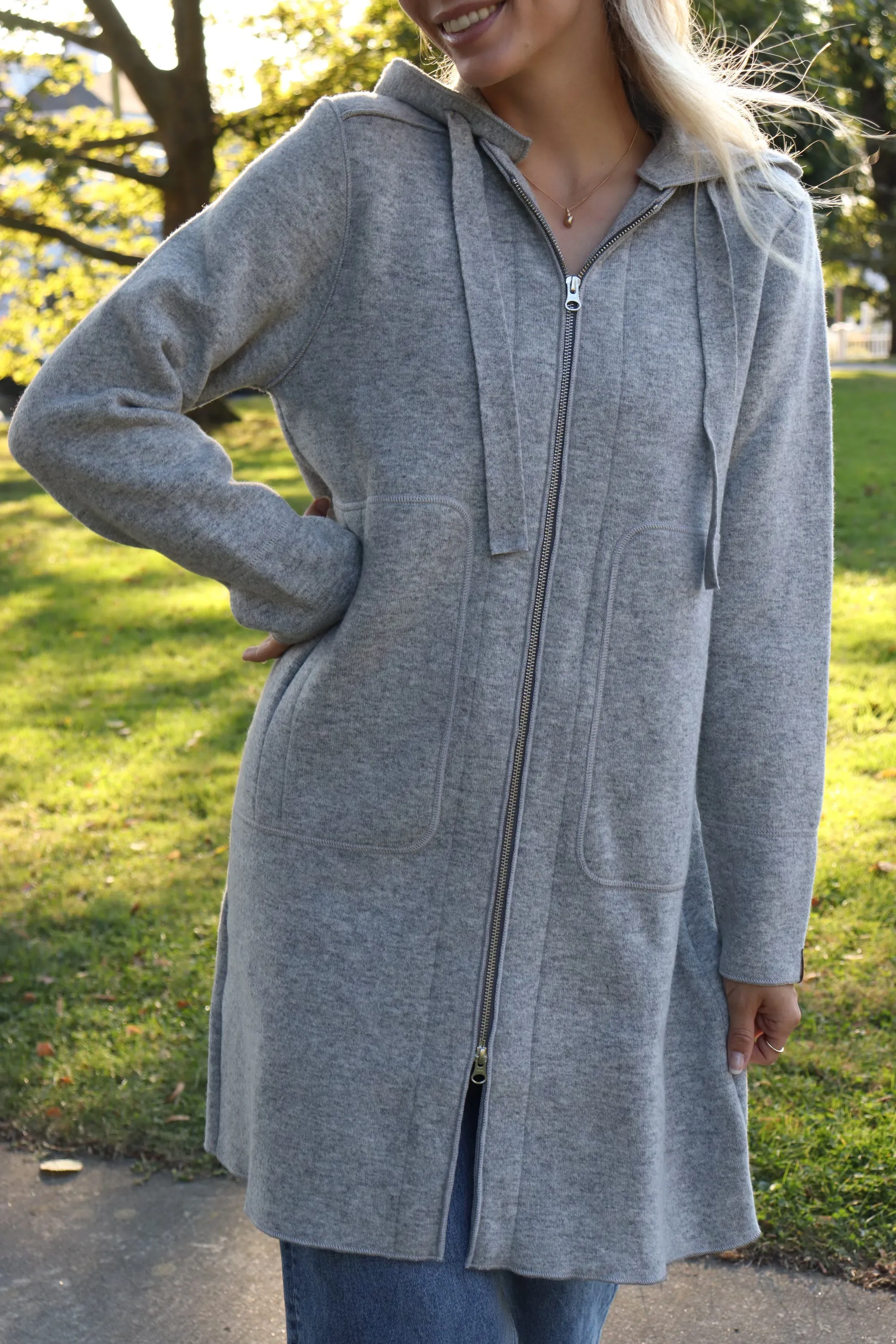 Amber Coat- Grey Melange