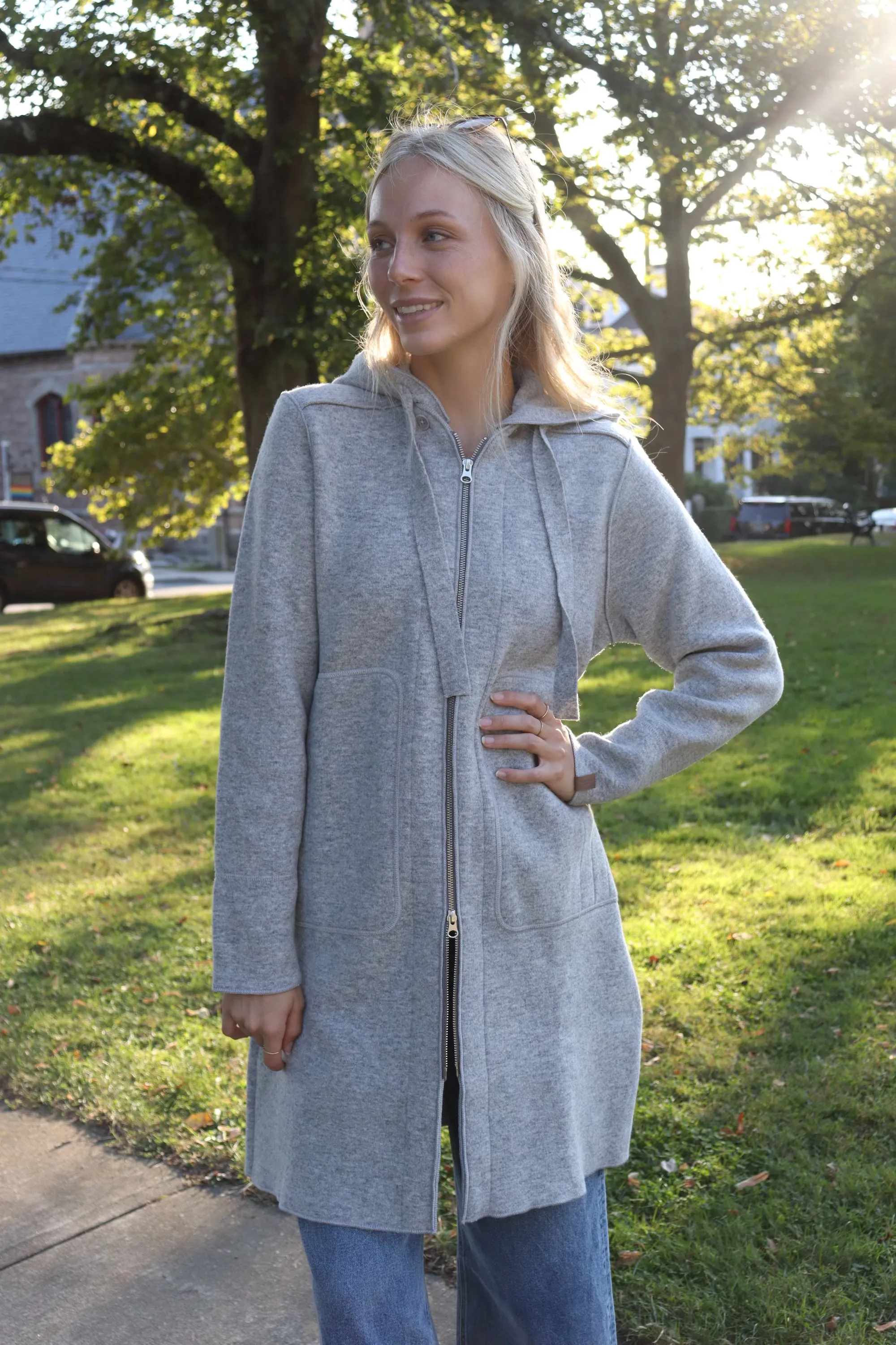 Amber Coat- Grey Melange