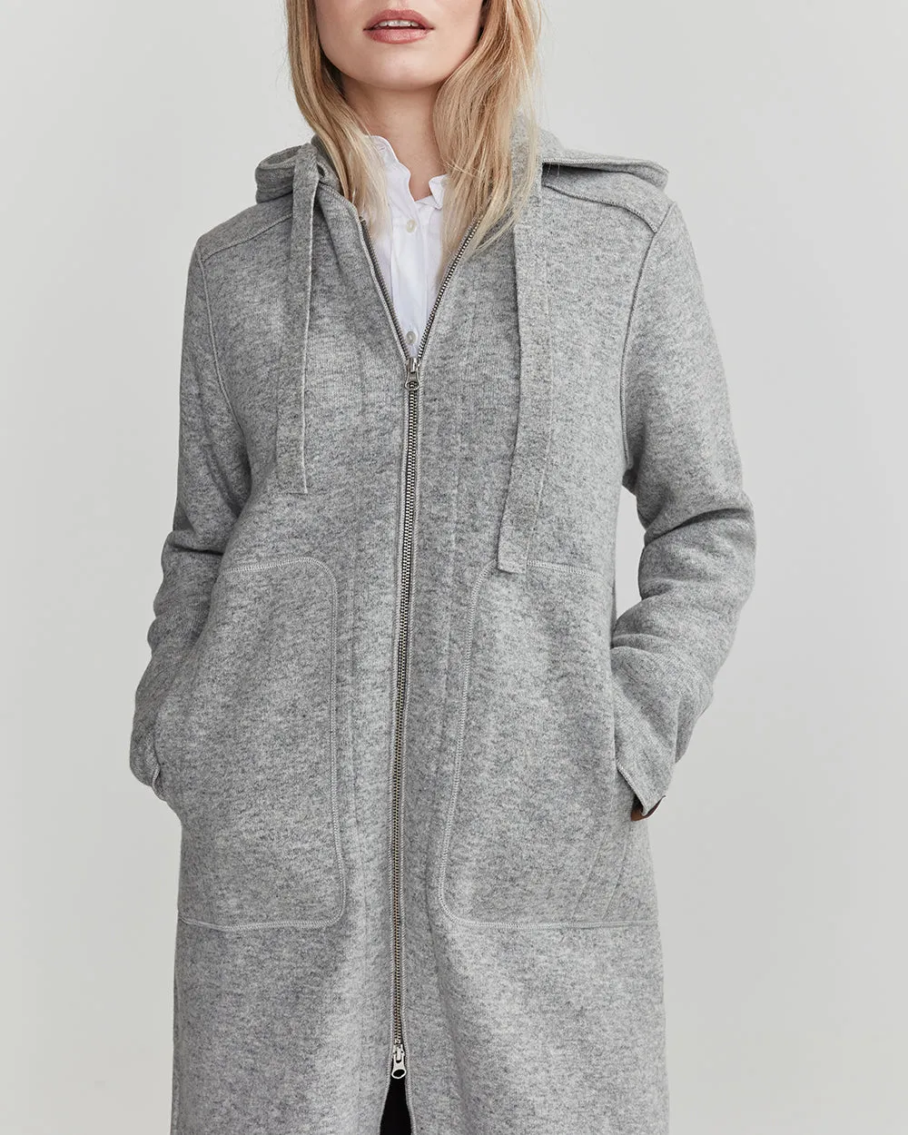 Amber Coat- Grey Melange