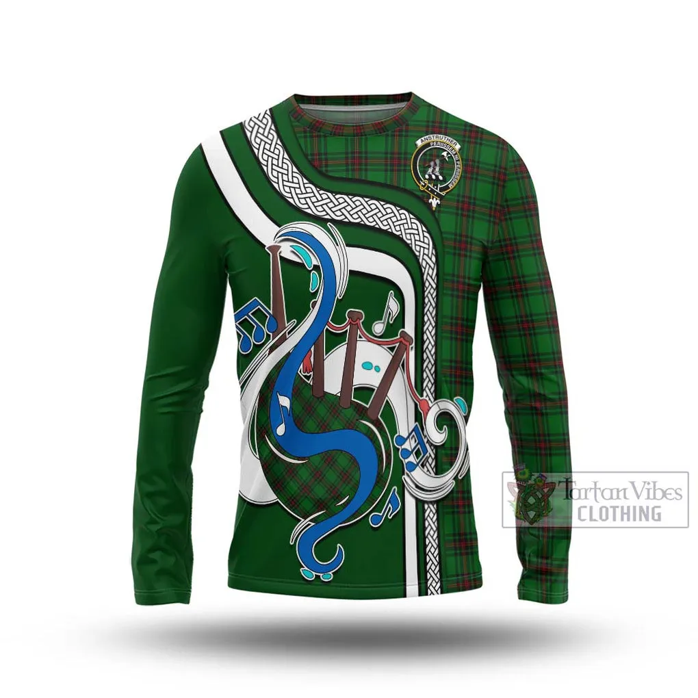 Anstruther Tartan Long Sleeve T-Shirt with Epic Bagpipe Style