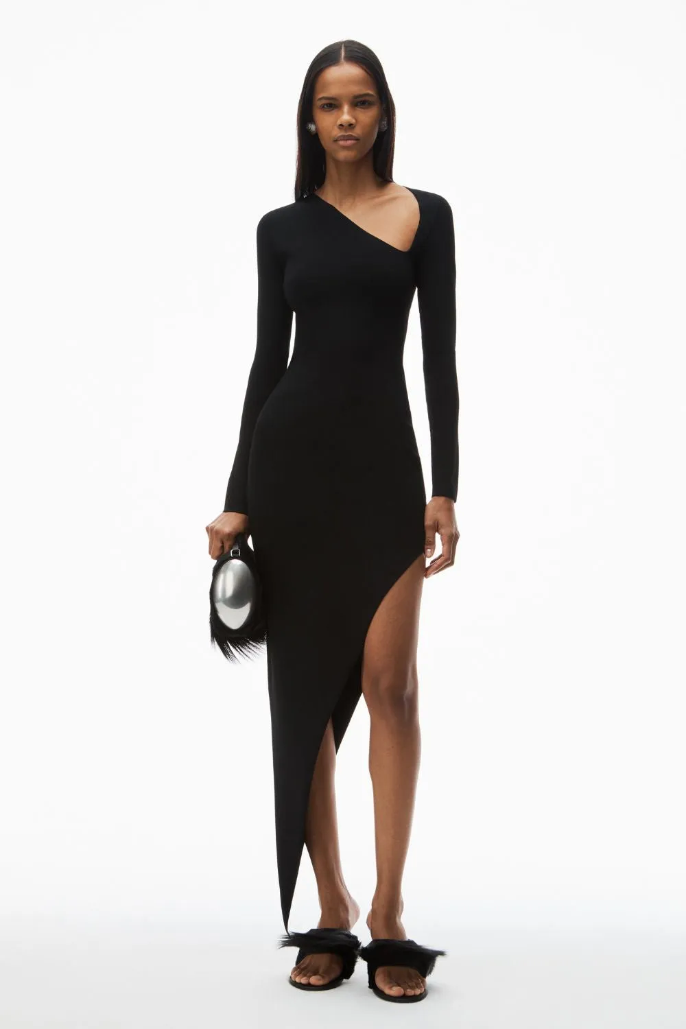 Asymmetric Long-sleeve Dress