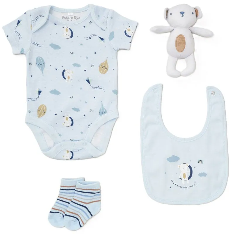 Baby Boys 4 Piece Boxed Gift Set