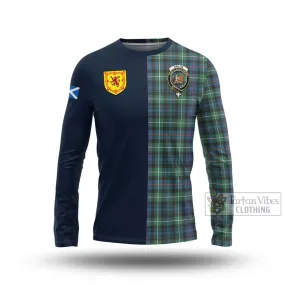 Baillie Ancient Tartan Long Sleeve T-Shirt Alba with Scottish Lion Royal Arm Half Style