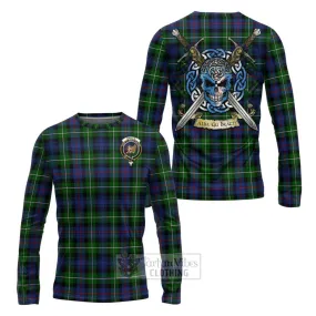 Baillie (Bailey) Tartan Long Sleeve T-Shirt with Family Crest Celtic Skull Style