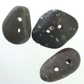 Beach Stone Buttons, 3 Dark Gray # BCH-44