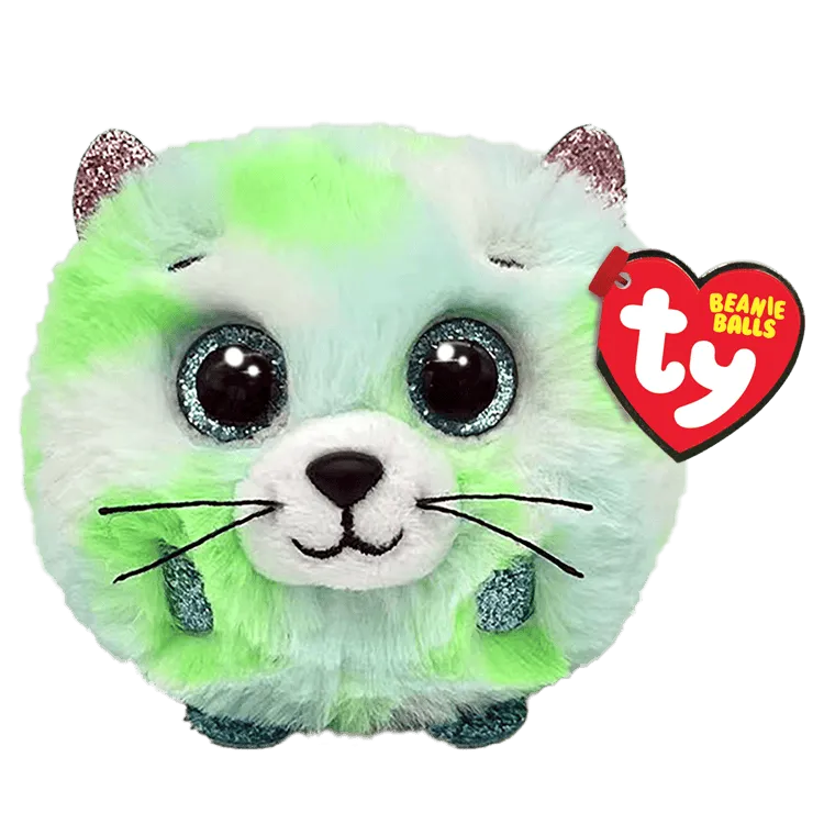 Beanie Babies: Evie Cat Green Ball