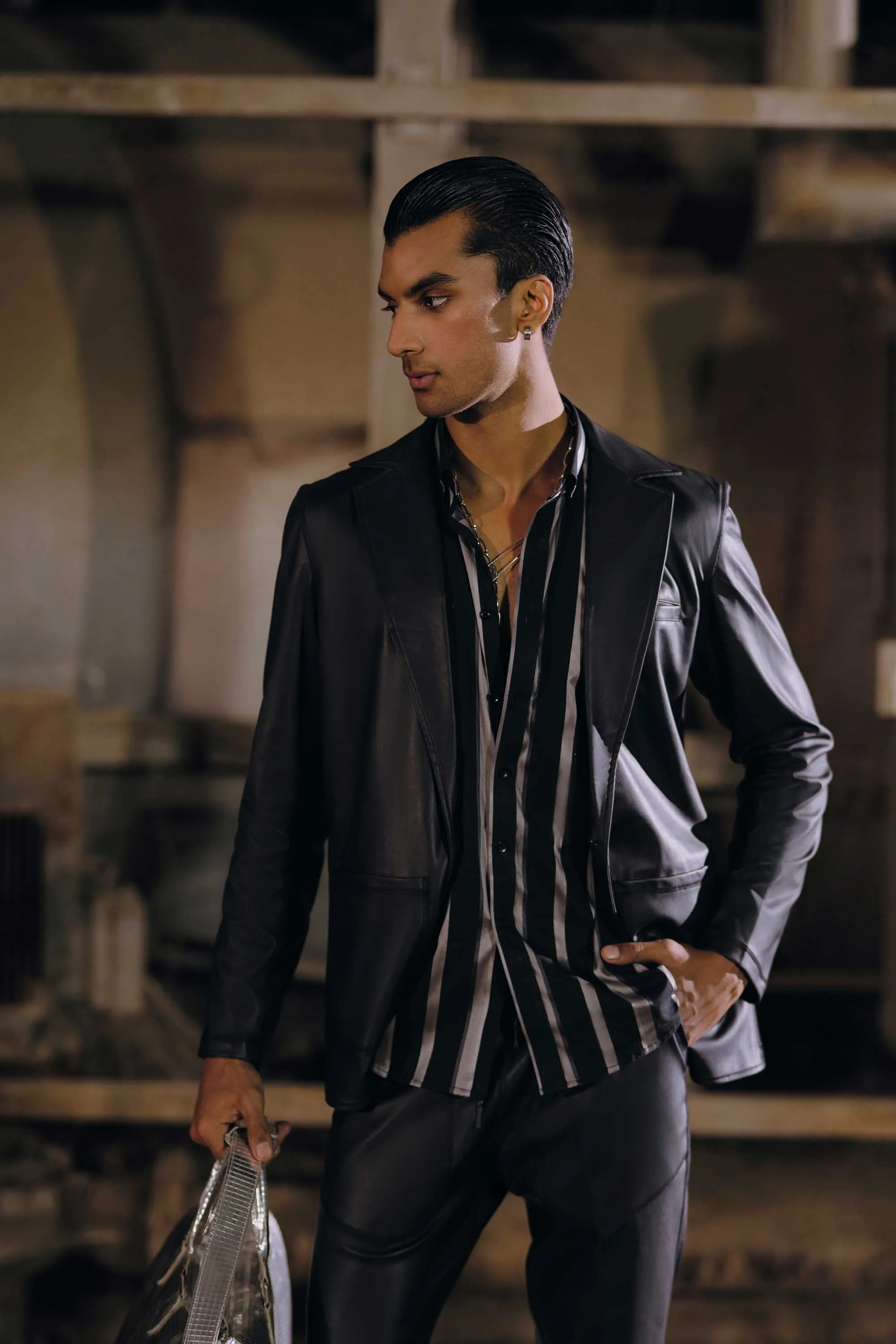 Black Leatherette Sport Coat