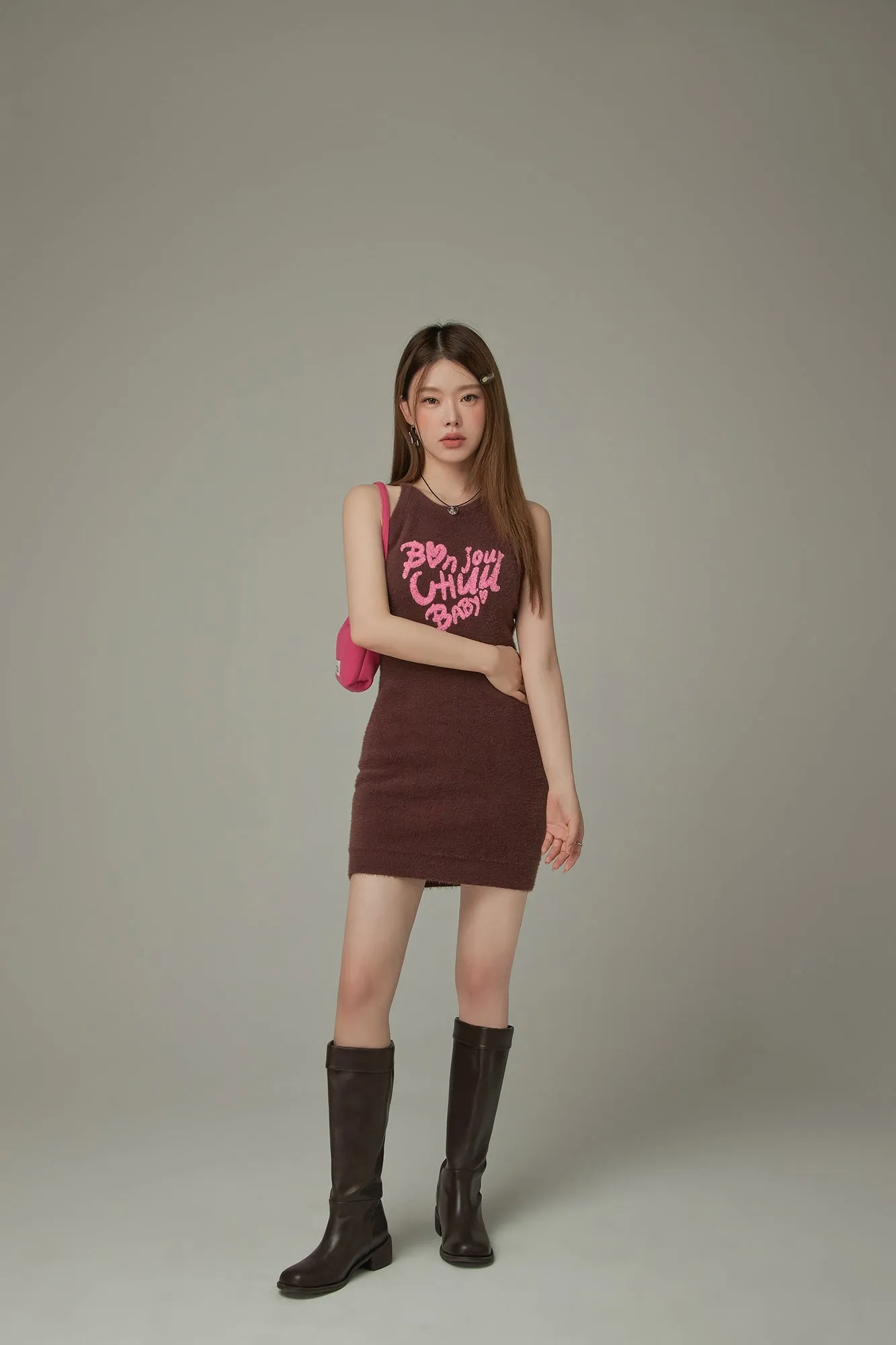 Bonjour Heart Logo Knit Dress