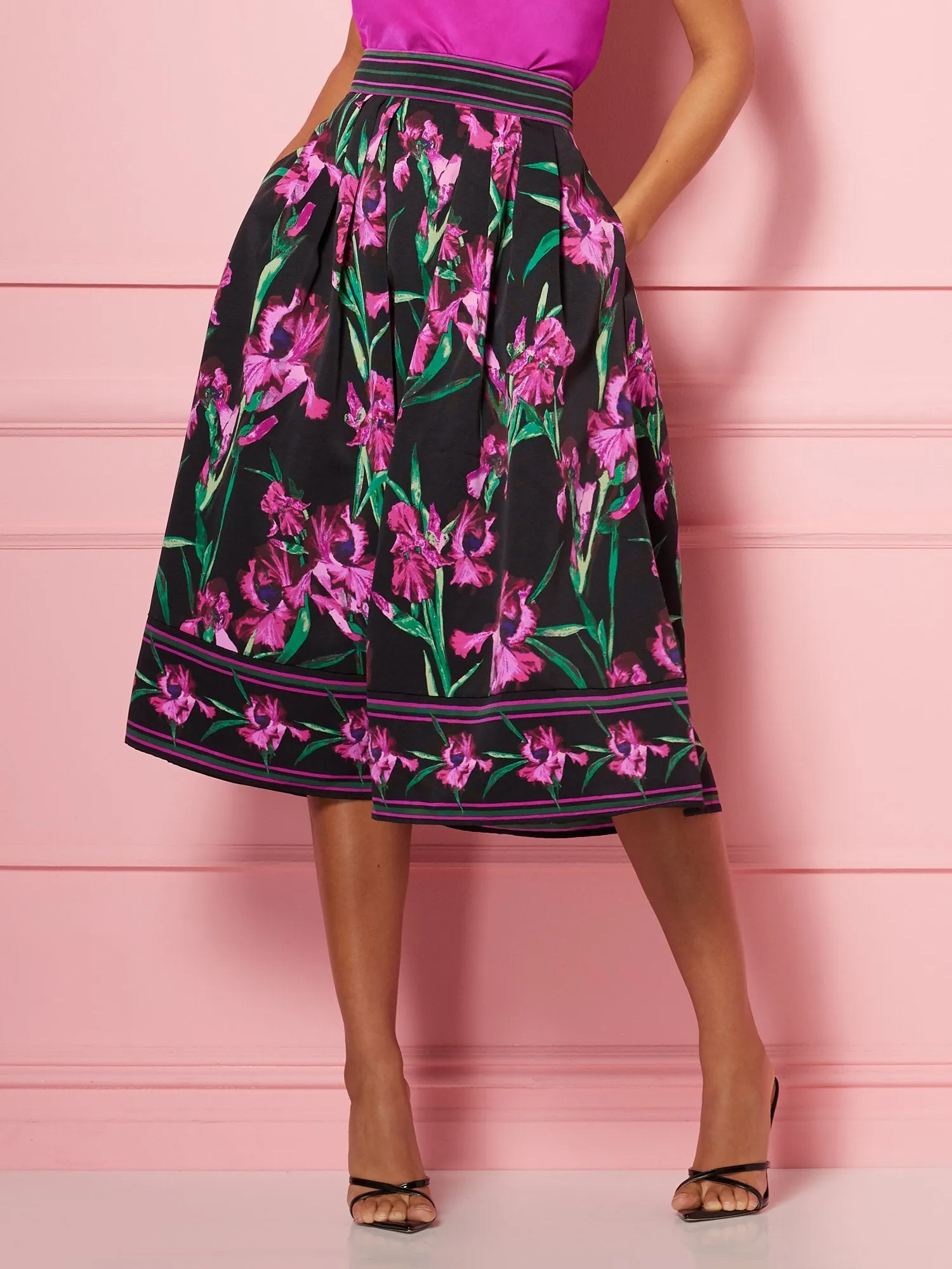 Border-Print Maddie Skirt - Eva Mendes Fiesta Collection