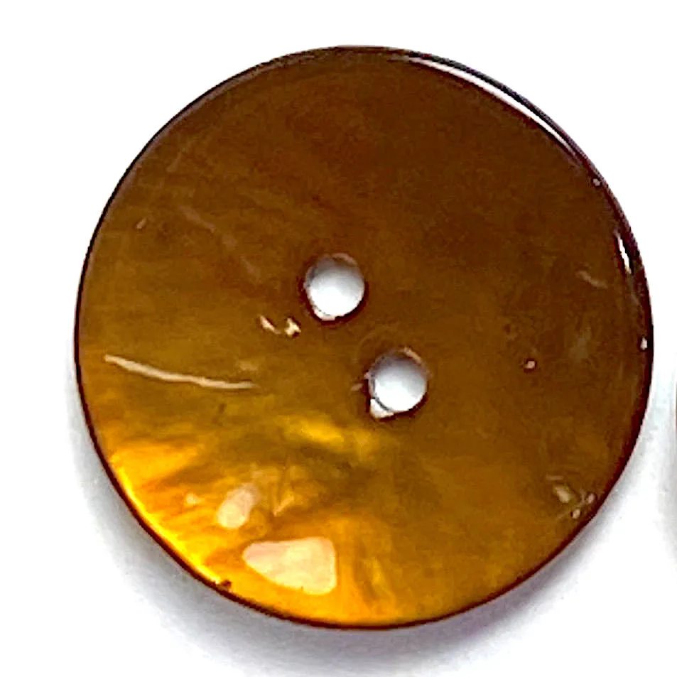 Brown 7/8" Shiny Agoya Shell 2-Hole Button  #1240