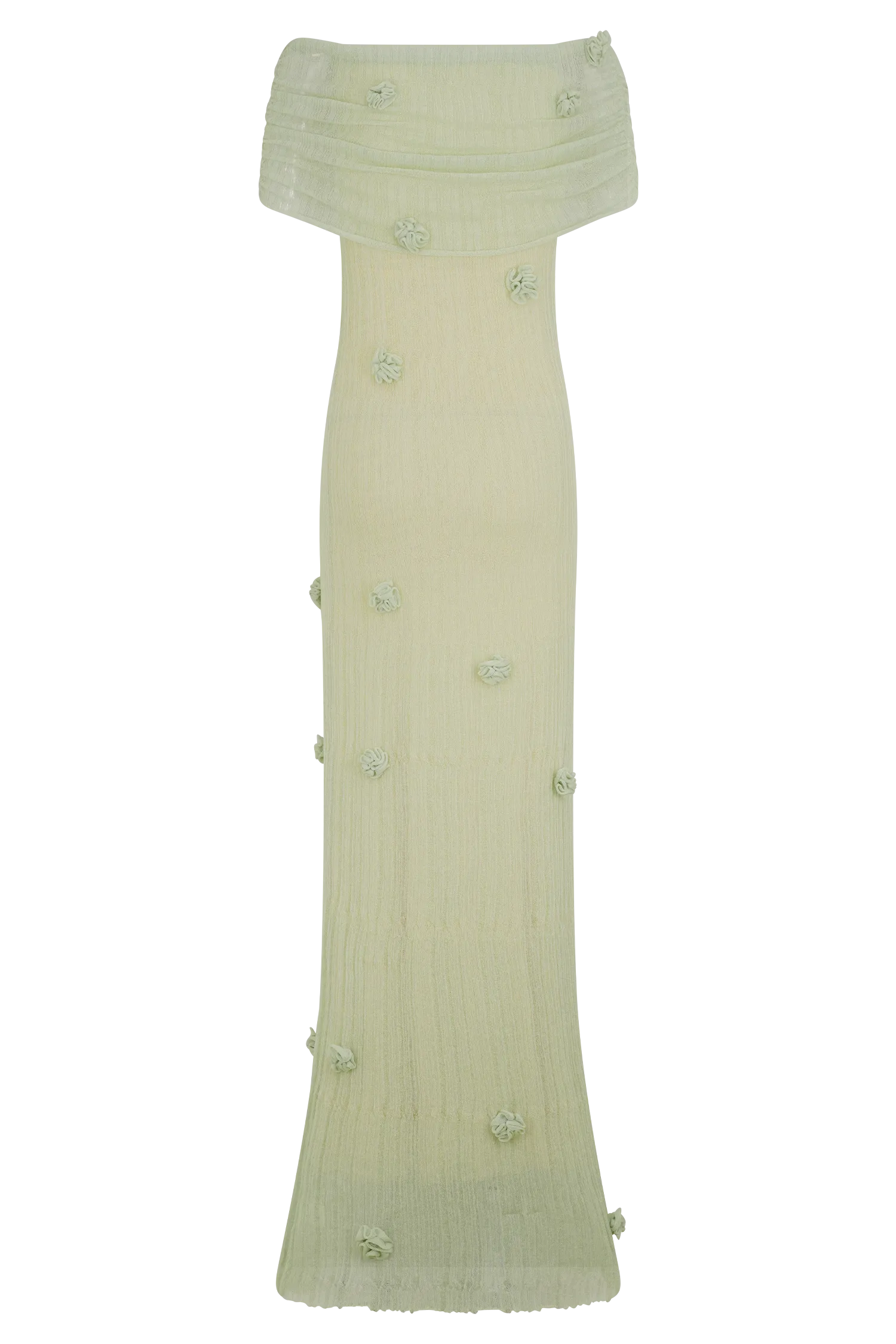 Brynn Orchid Knit Maxi Dress - Pastel Green