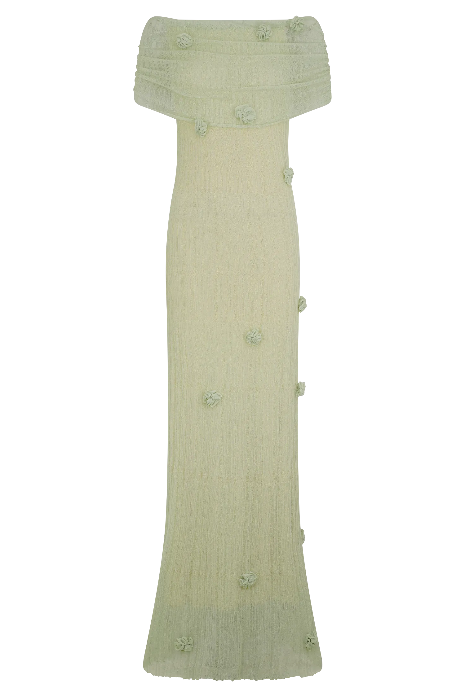 Brynn Orchid Knit Maxi Dress - Pastel Green