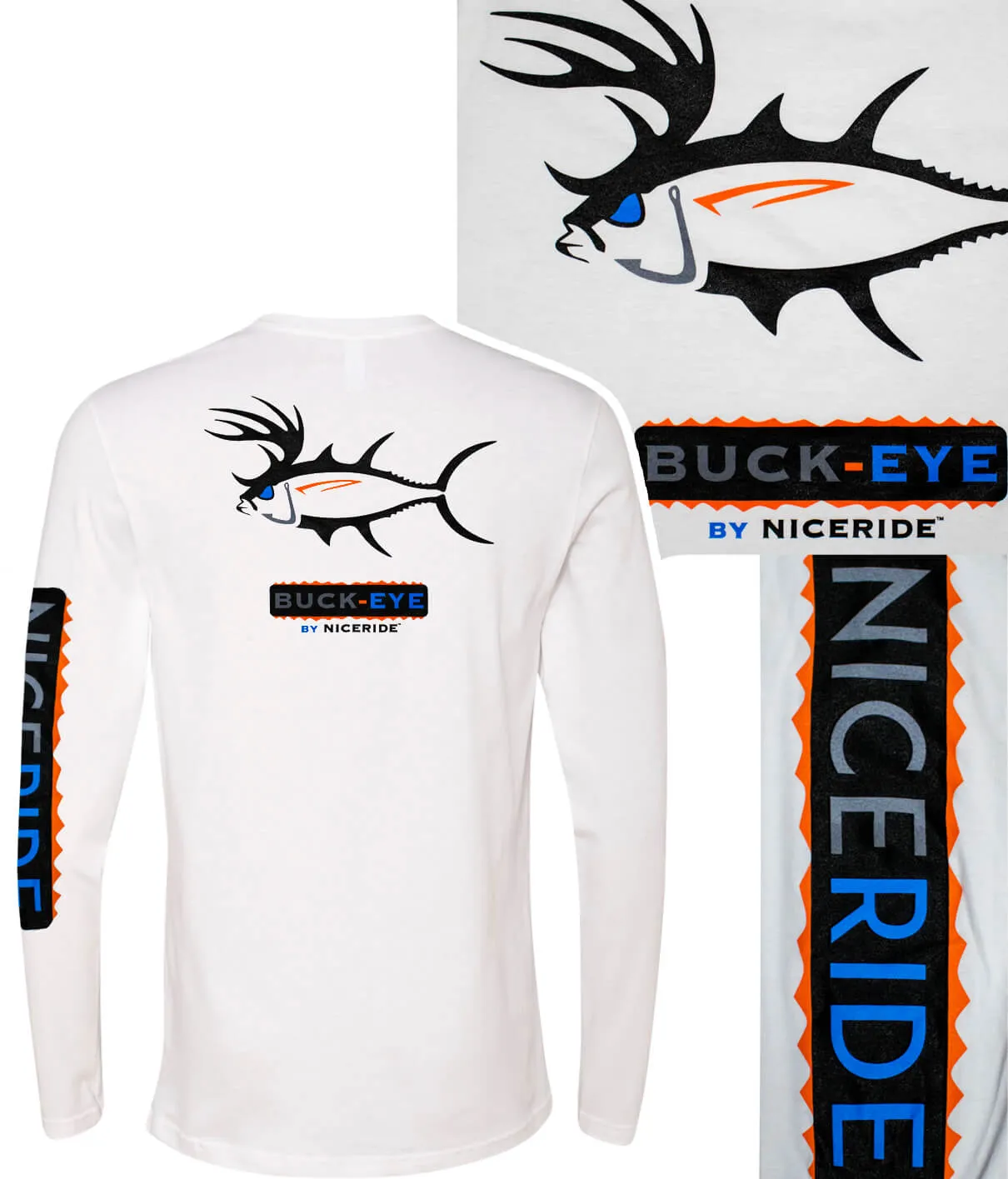 Buck Eye - Black Or White Next Level 100% Cotton Long Sleeve Mens T-Shirt