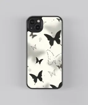 Butterfly Shadows Abstract Glass Phone Case Cover