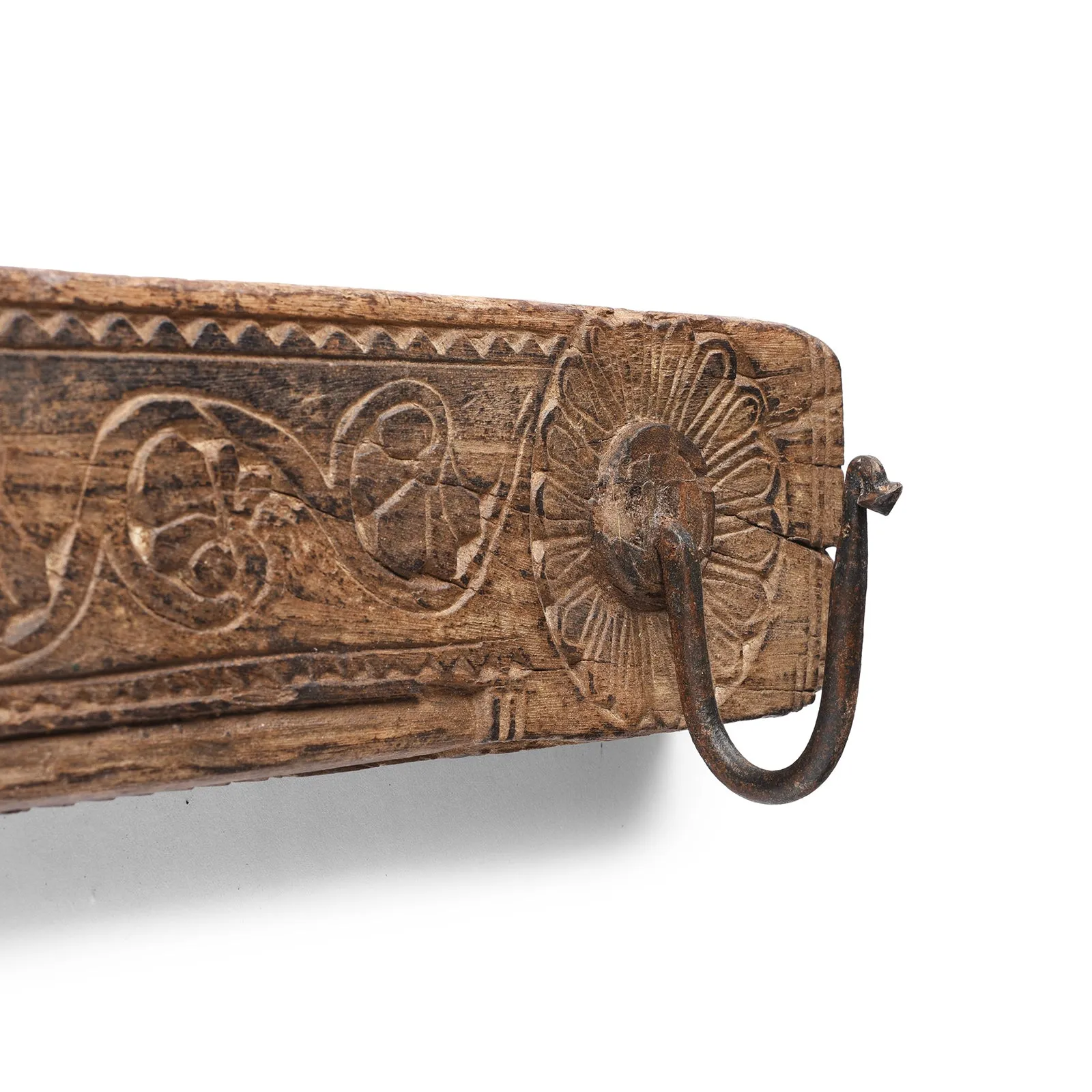 Carved Indian Coat Hook - 19th Century