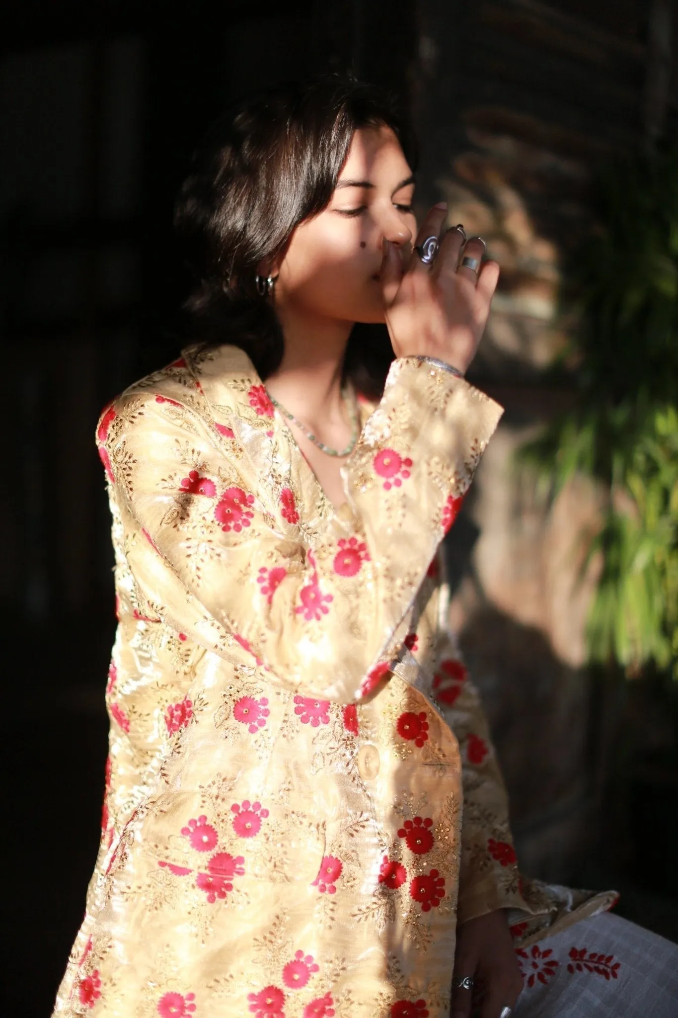 Chinese Flower Silk Embroidered Jacket Pia