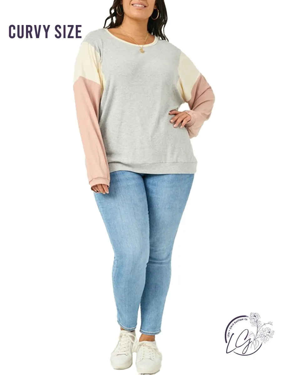 Curvy Dynamic Duo Ribbed Longsleeve tee