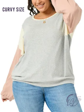 Curvy Dynamic Duo Ribbed Longsleeve tee