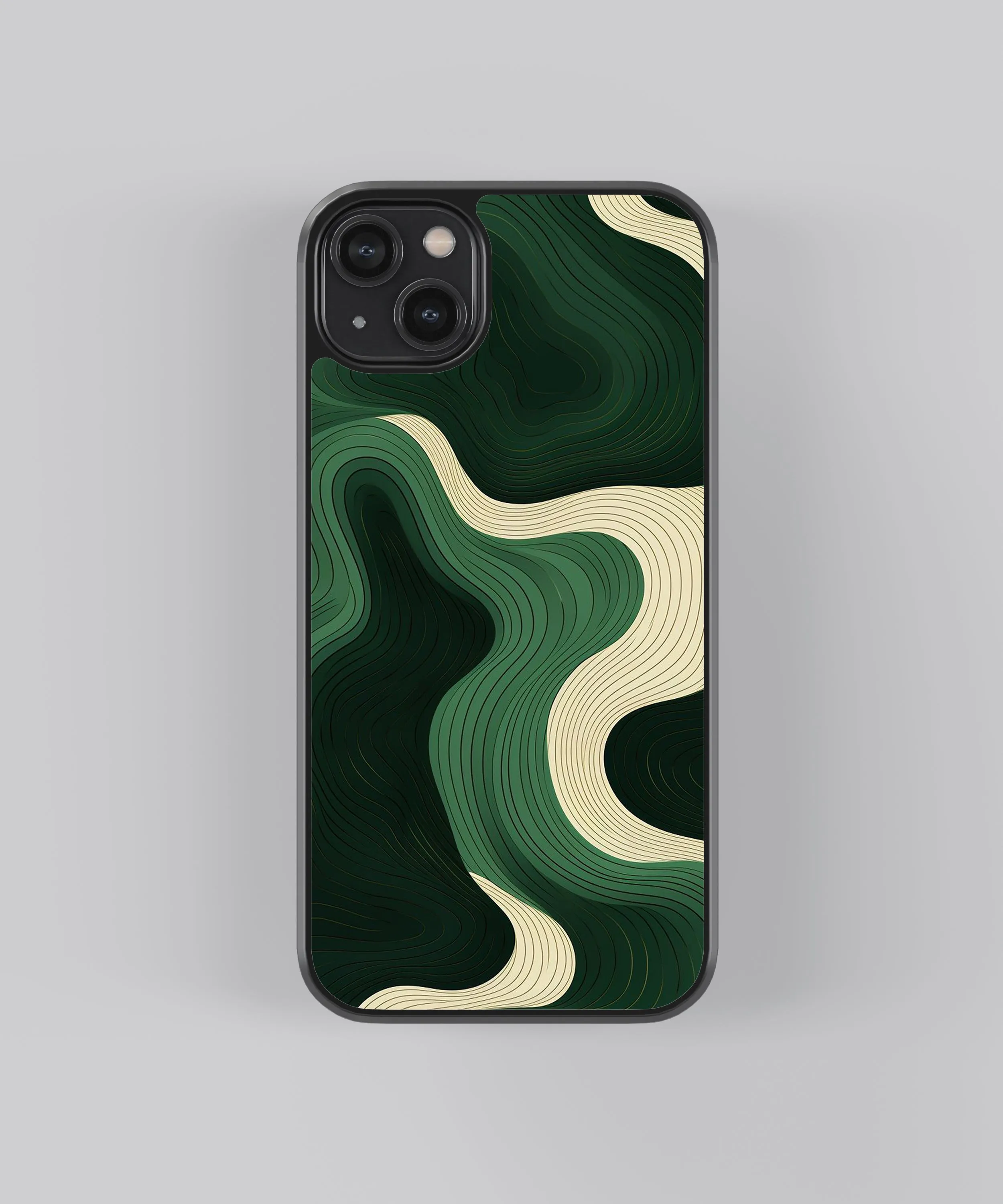 Dark Green Pattern Abstract Glass Phone Case Cover