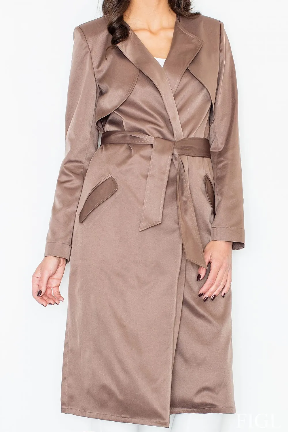 Elegant coat - long straight cut Figl