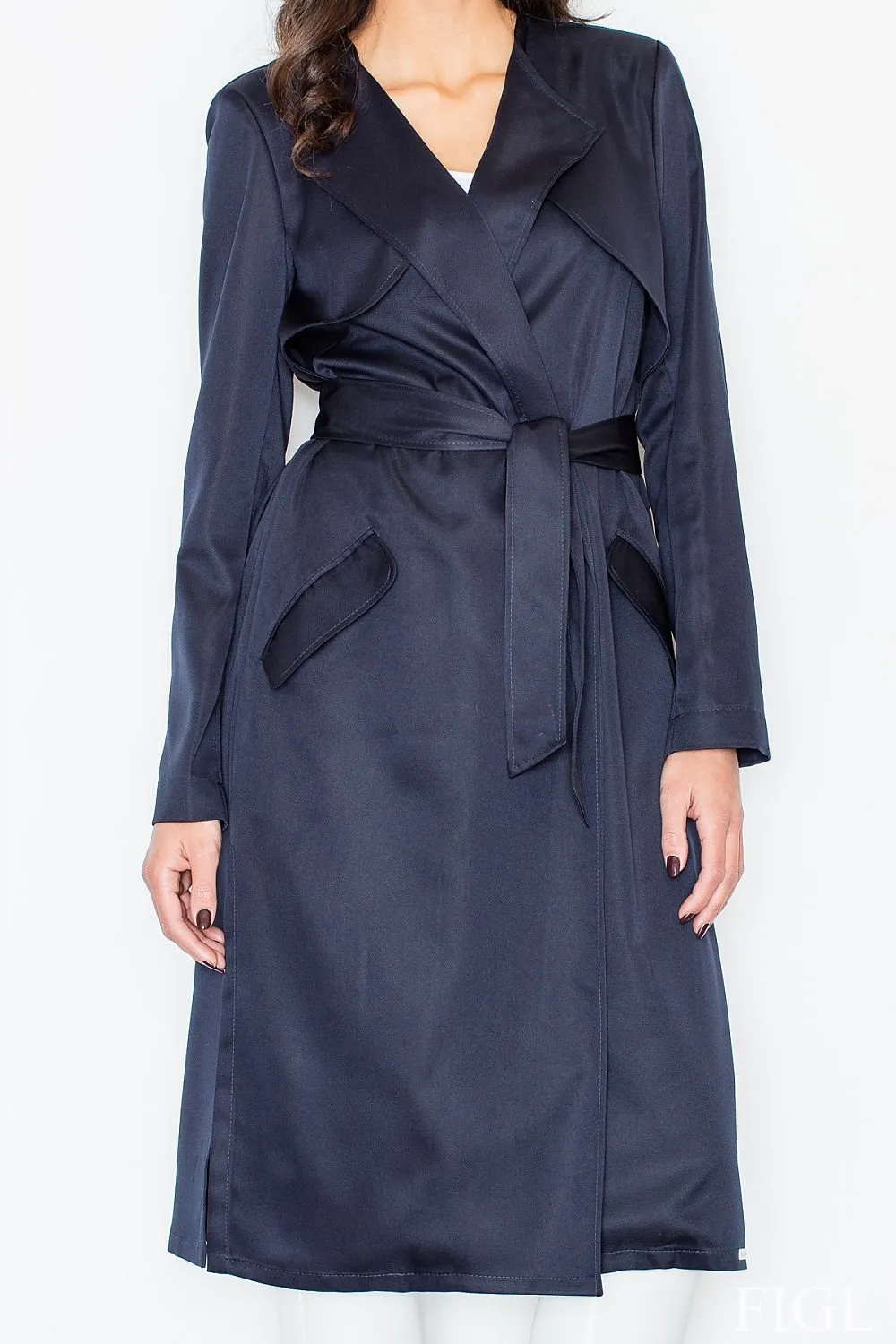 Elegant coat - long straight cut Figl