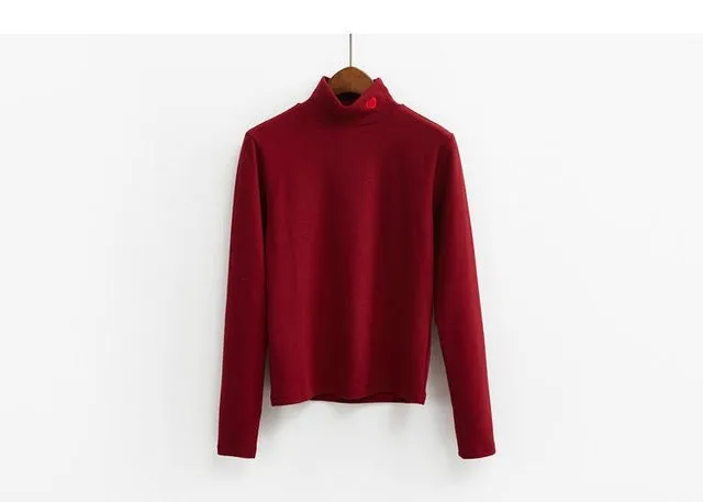 Essential Harajuku Heart Long Sleeve Turtleneck Sweater (10 Colors)