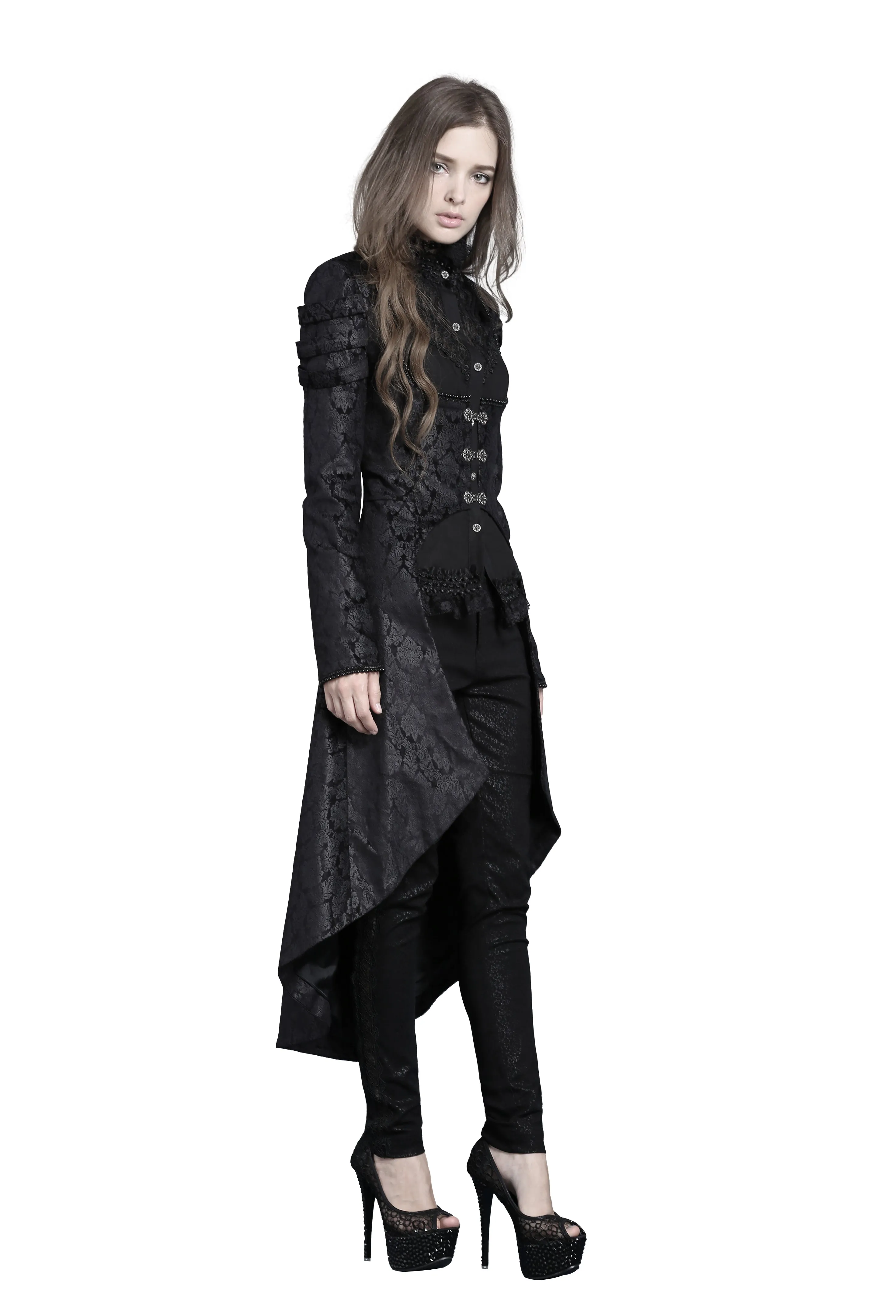 Gothic floor-length cocktail gown jacket coat JW091