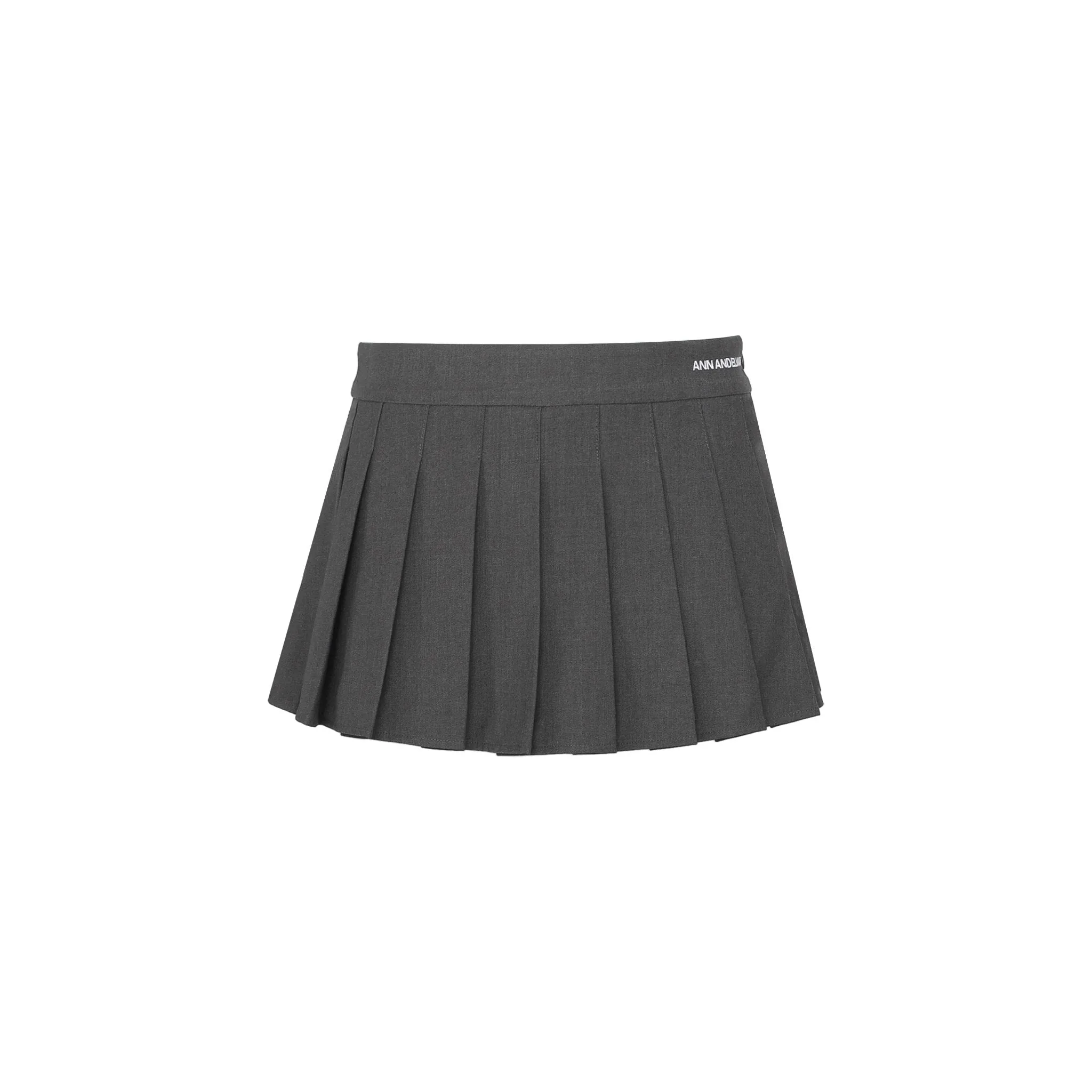 Grey Pleated Short Skirt