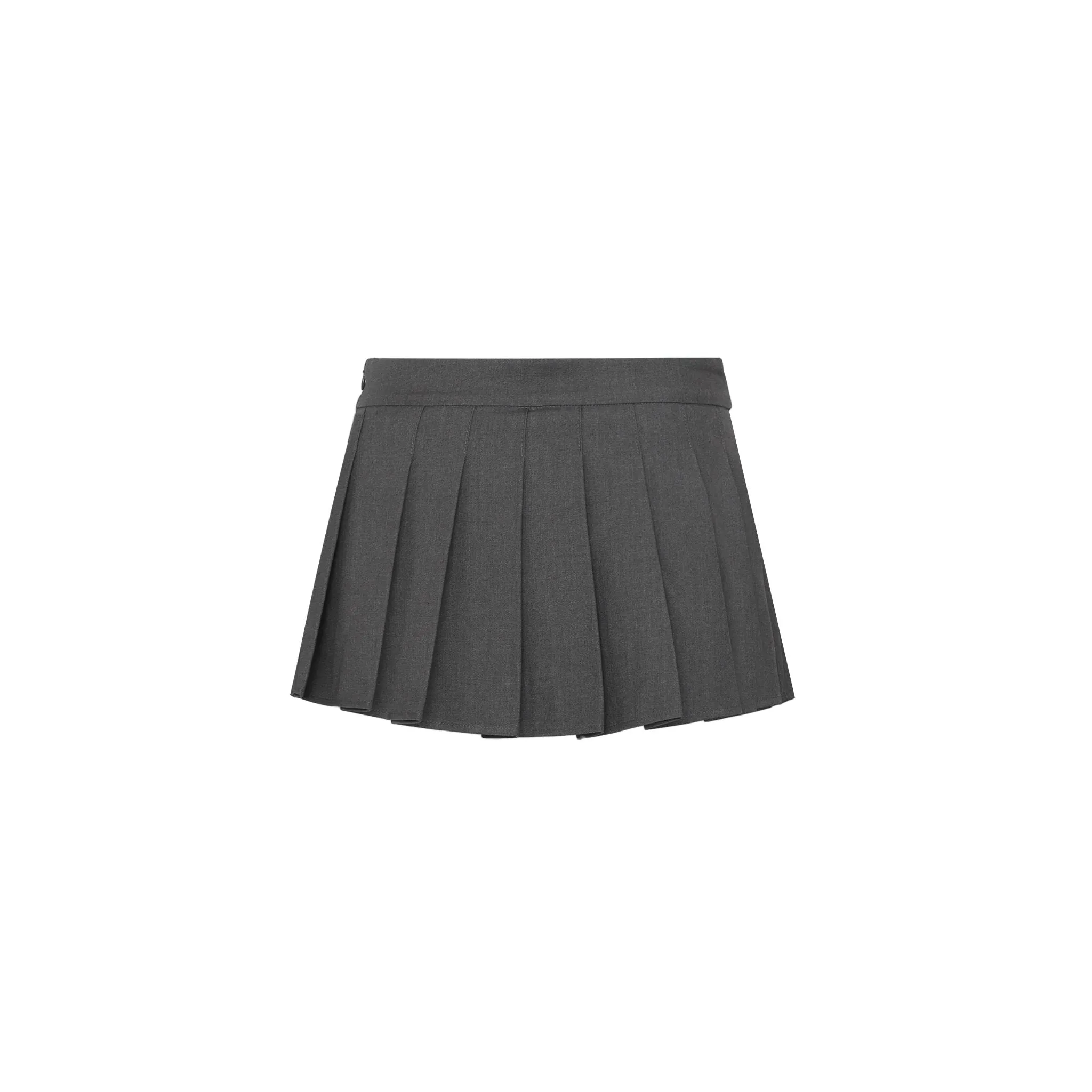 Grey Pleated Short Skirt