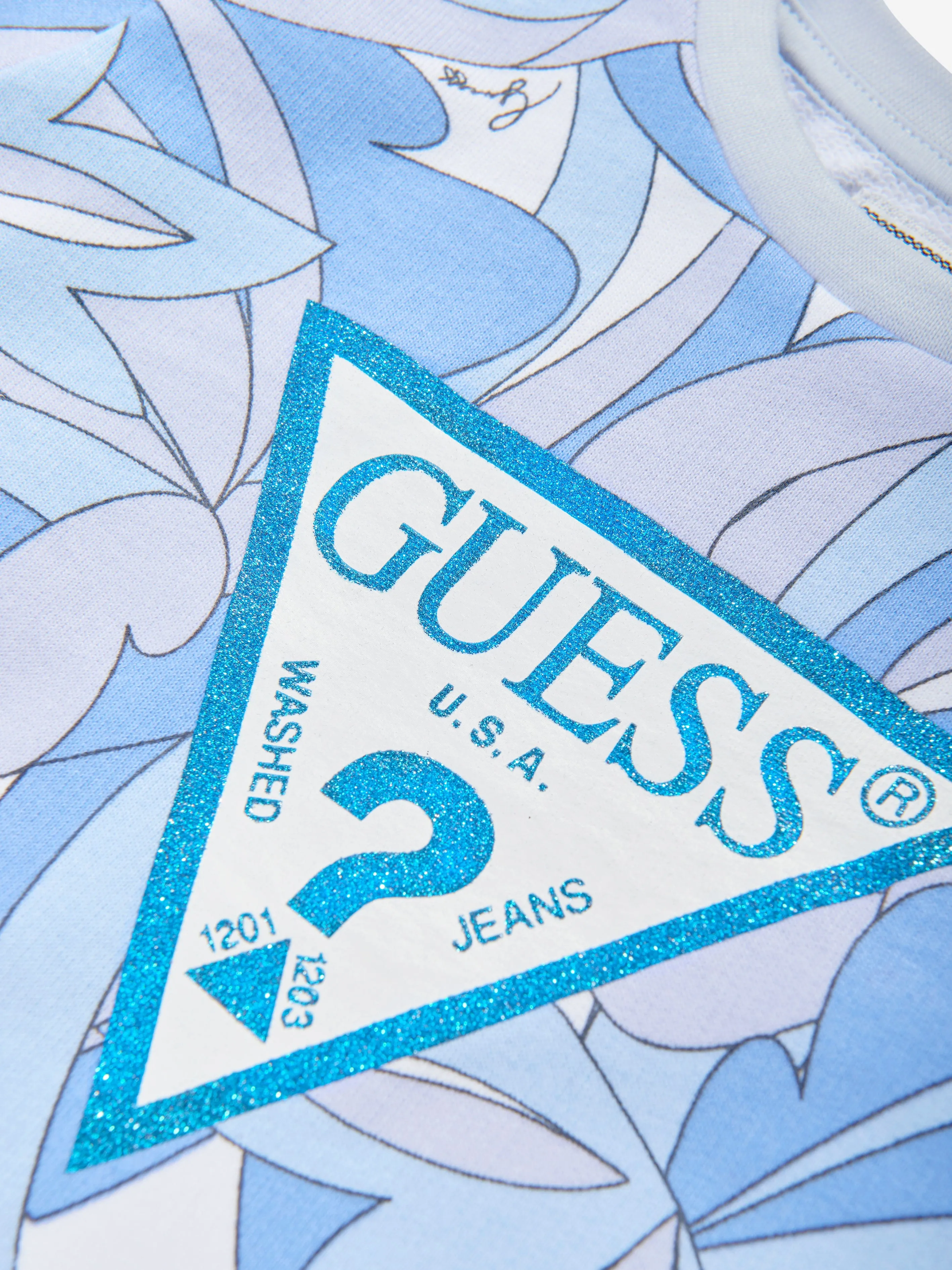 Guess Girls Abstract Logo Sweatshirt in Blue