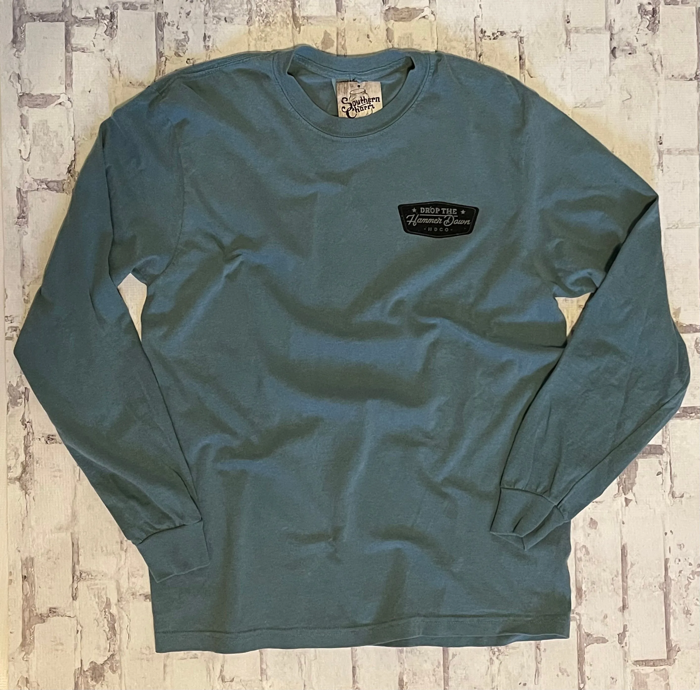 Hammer Down "Stars Badge" Long Sleeve T-shirt - Denim