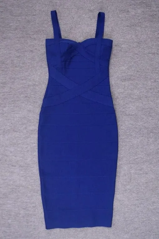 Heidi Bandage Midi Dress - Navy Blue