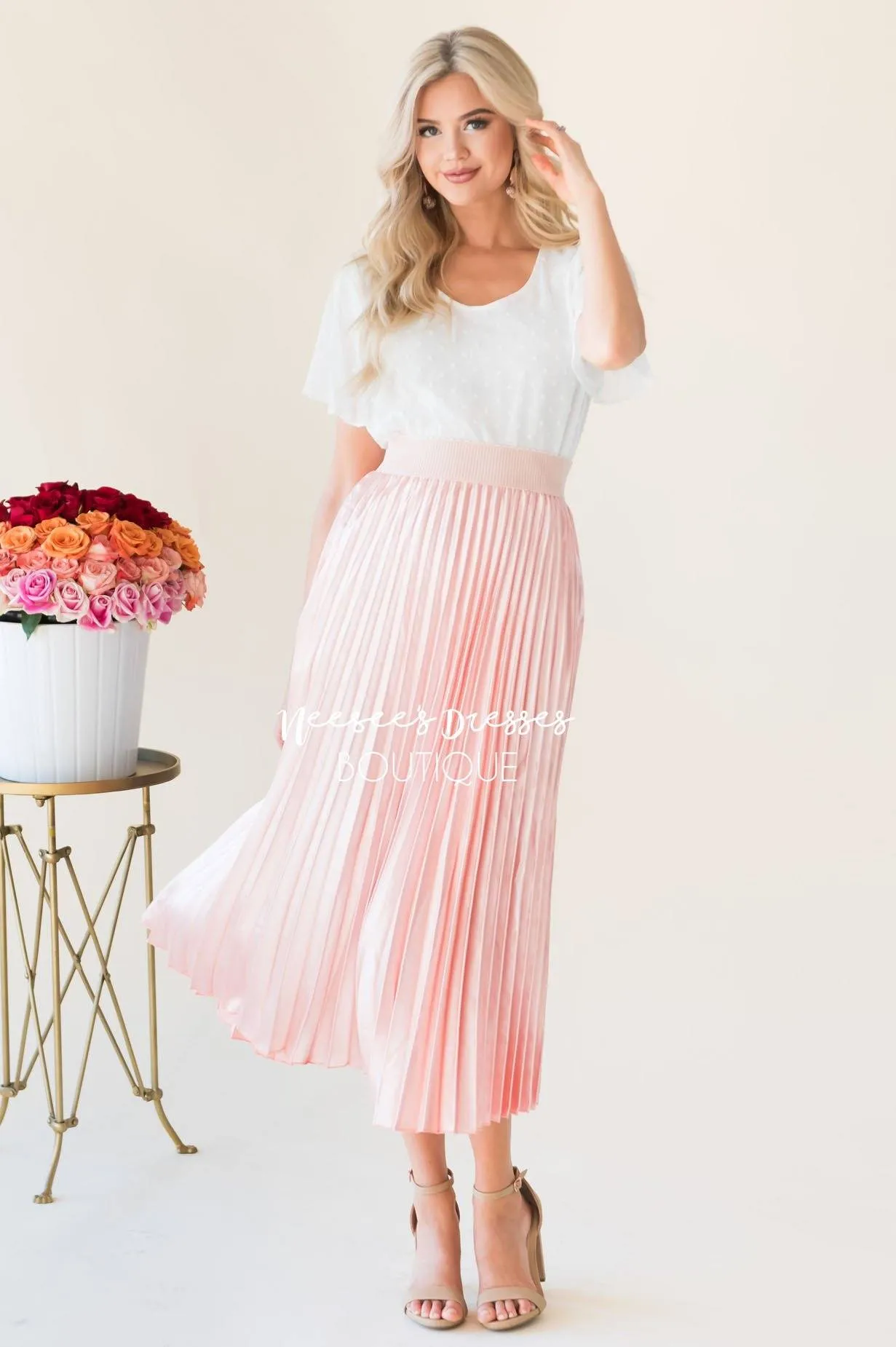 Hello Shimmer Pleat Skirt