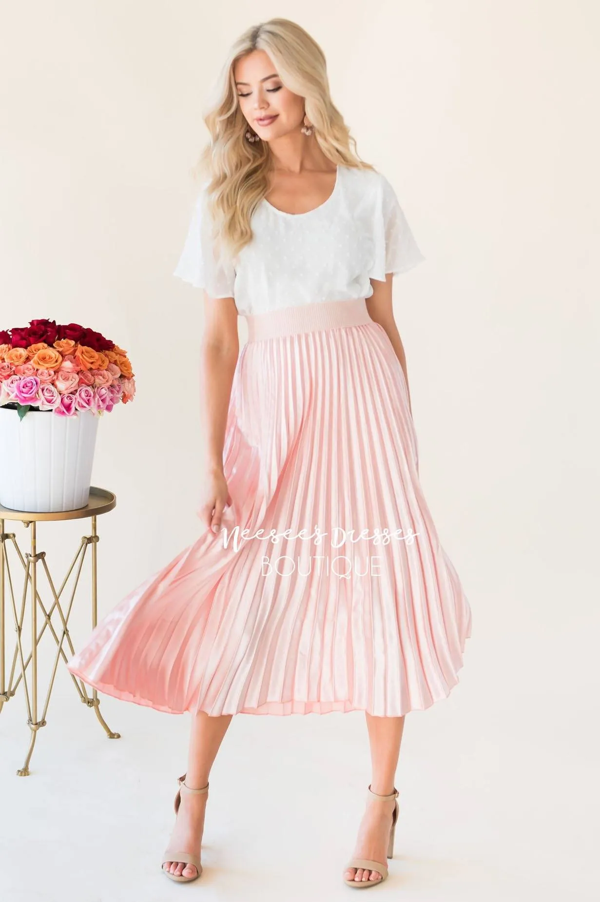 Hello Shimmer Pleat Skirt