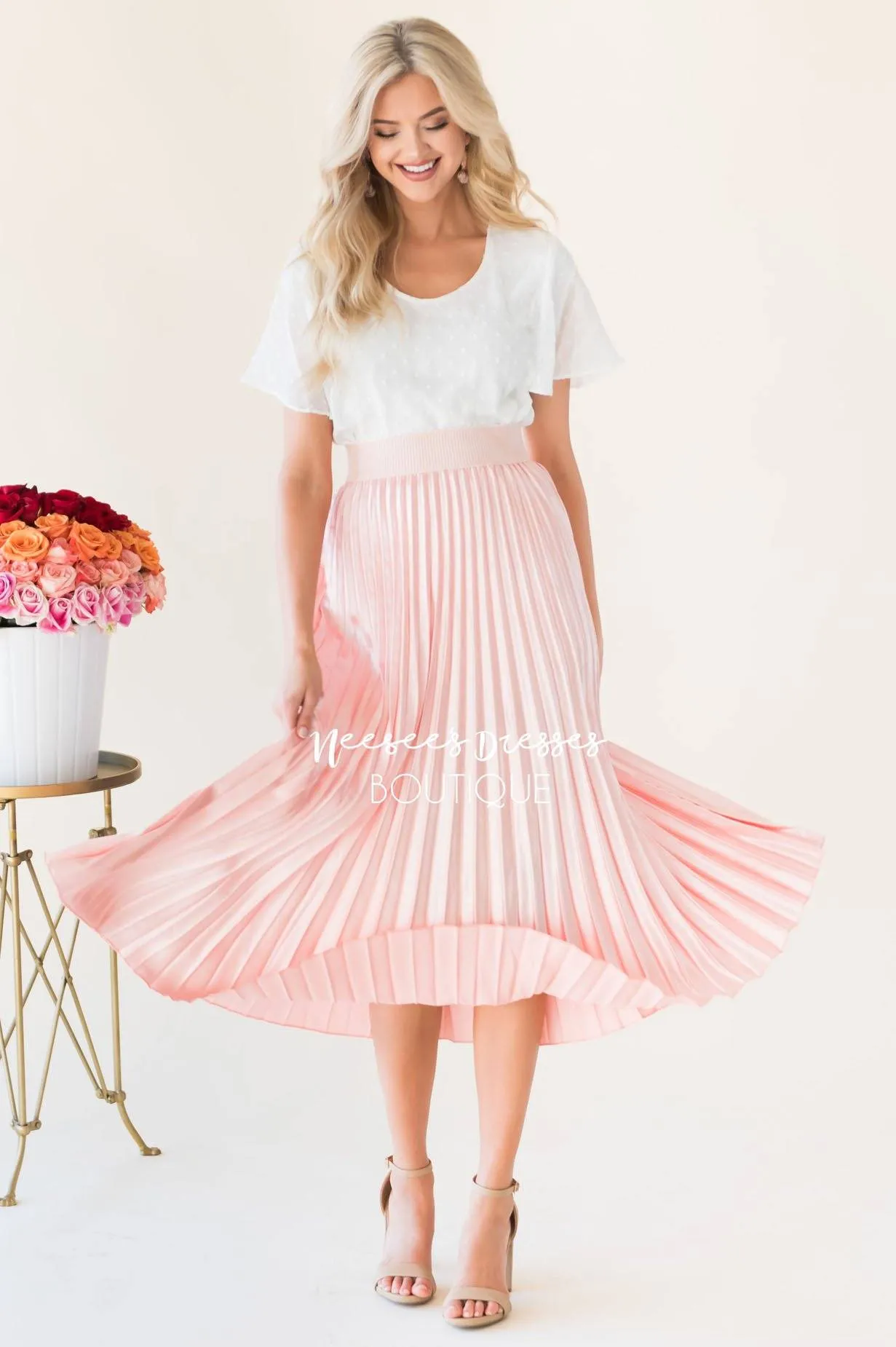 Hello Shimmer Pleat Skirt