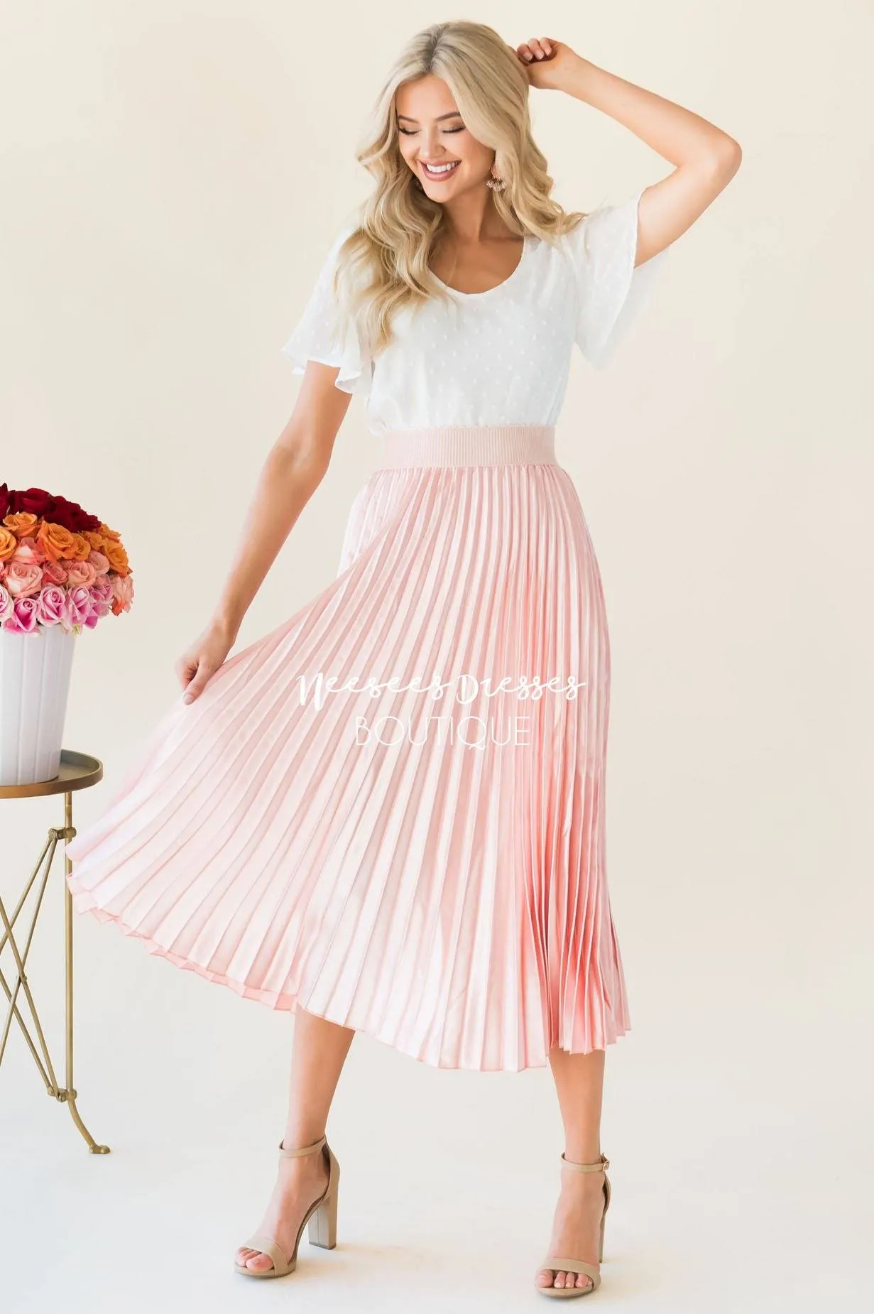 Hello Shimmer Pleat Skirt