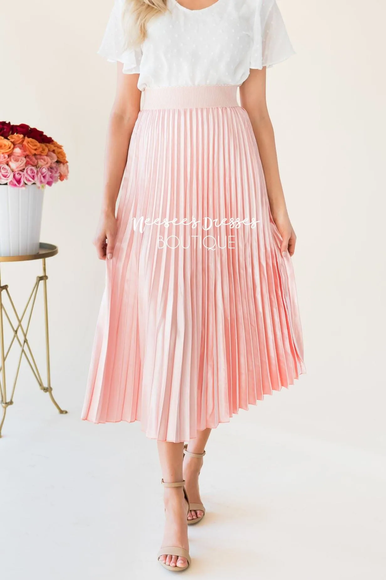 Hello Shimmer Pleat Skirt