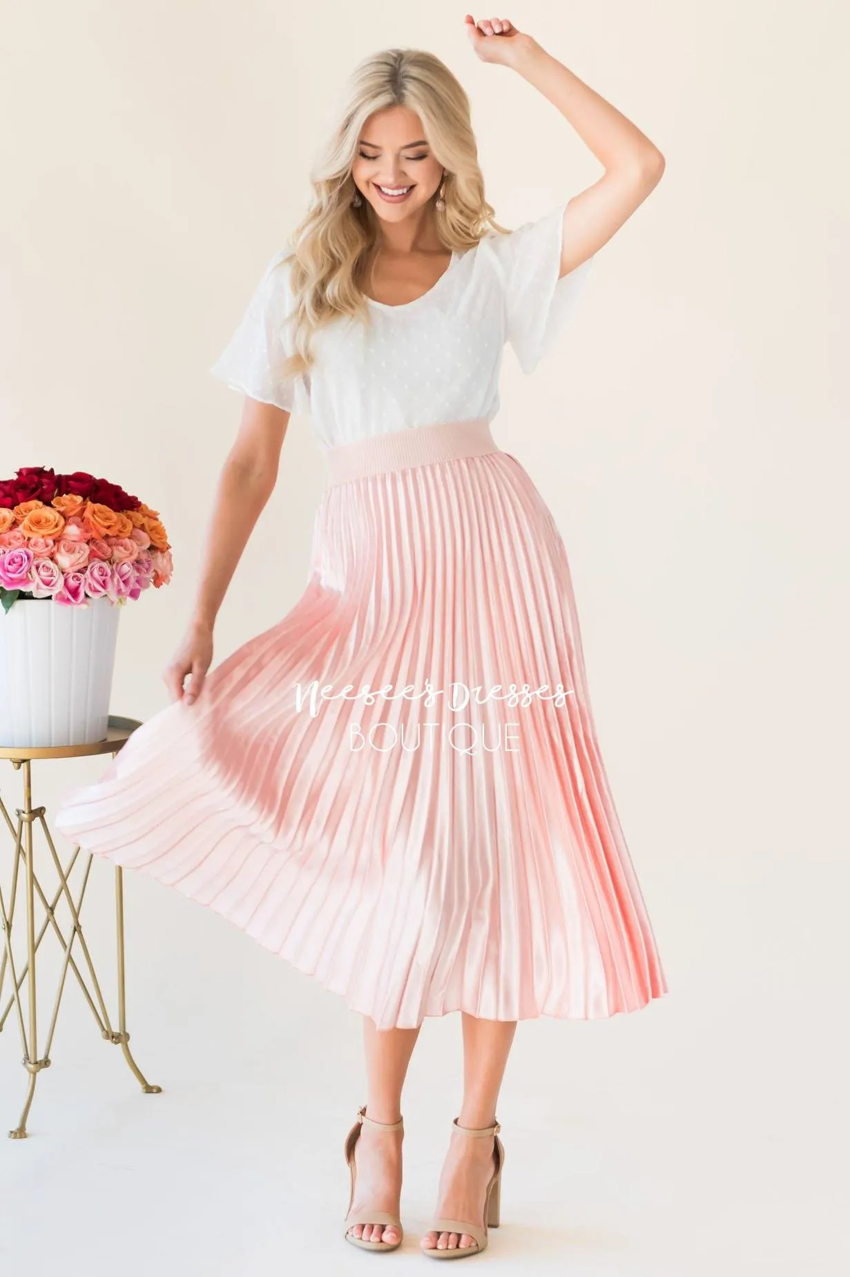 Hello Shimmer Pleat Skirt