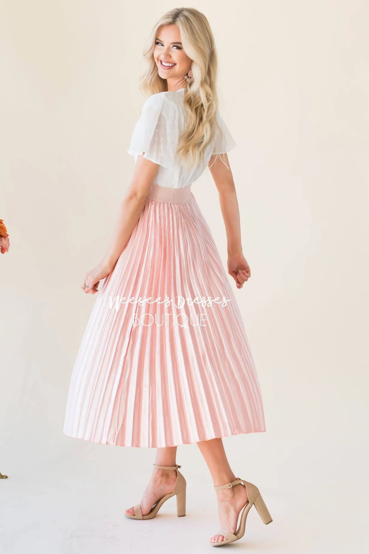 Hello Shimmer Pleat Skirt