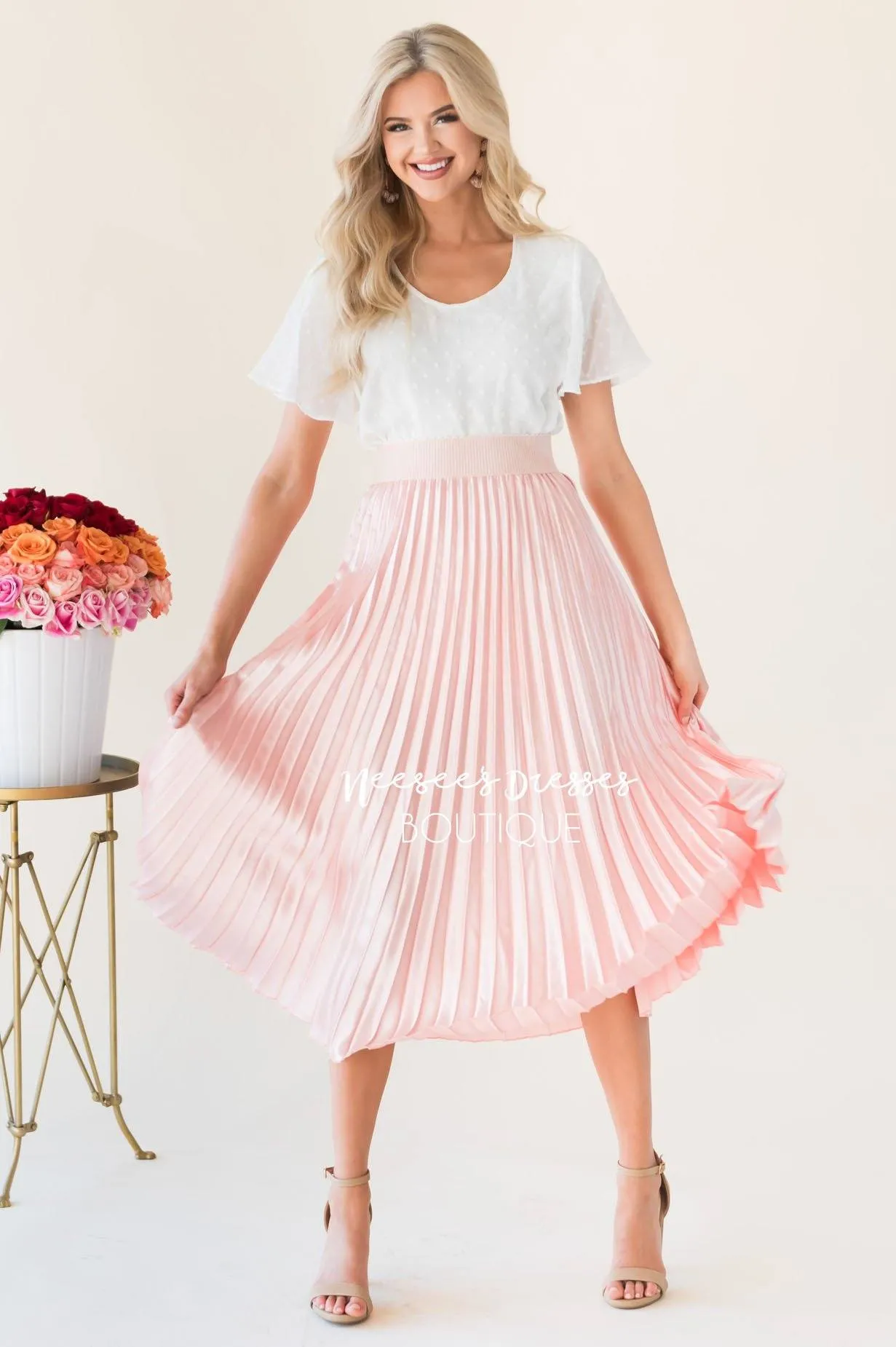 Hello Shimmer Pleat Skirt