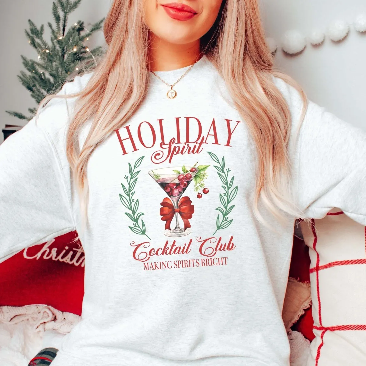 Holiday Spirit Cocktail Club Wholesale Graphic Sweatshirt - Quick Shipping