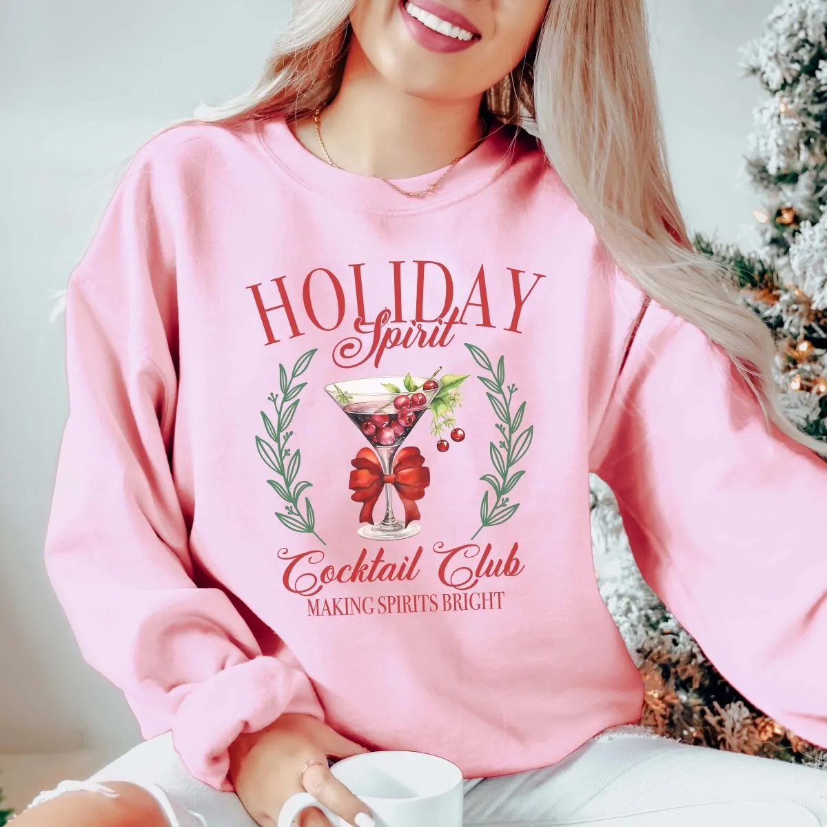 Holiday Spirit Cocktail Club Wholesale Graphic Sweatshirt - Quick Shipping