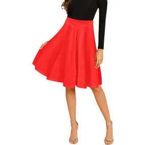 Hollyberry Red Melete Pleated Midi Skirt