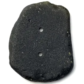 Large Black Beach Stone Button, Ocean-Tumbled 1-3/4"  #BCH-17