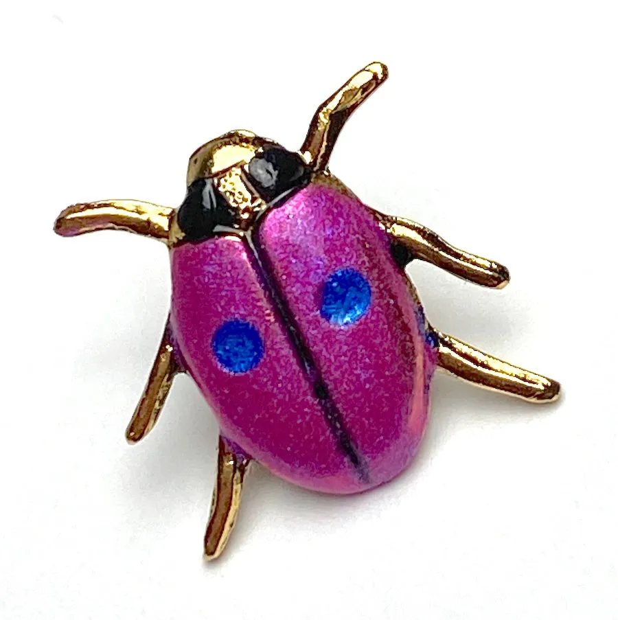 Last of These, Pink Beetle Tiny and Bright 1/2"  Button by Susan Clarke # SC-1507