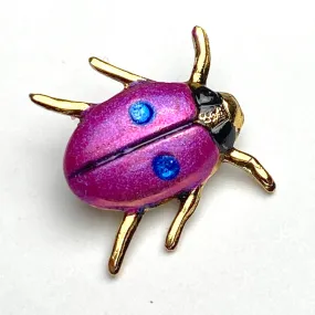 Last of These, Pink Beetle Tiny and Bright 1/2"  Button by Susan Clarke # SC-1507